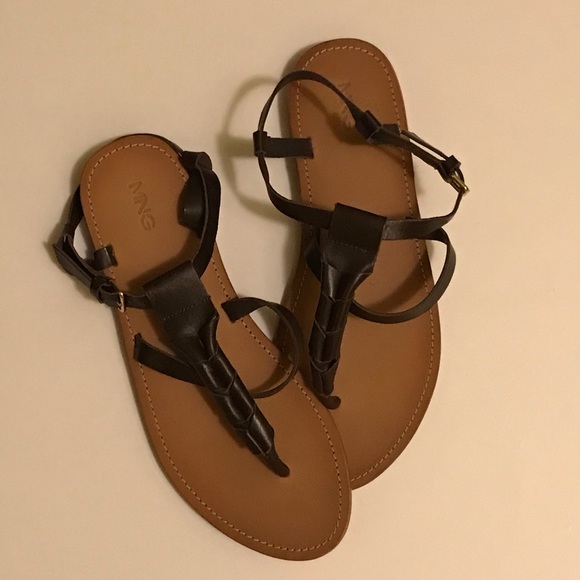 Mango Shoes - 💋 Brown Strapy Sandals! Leather Mango/MNG Sandals